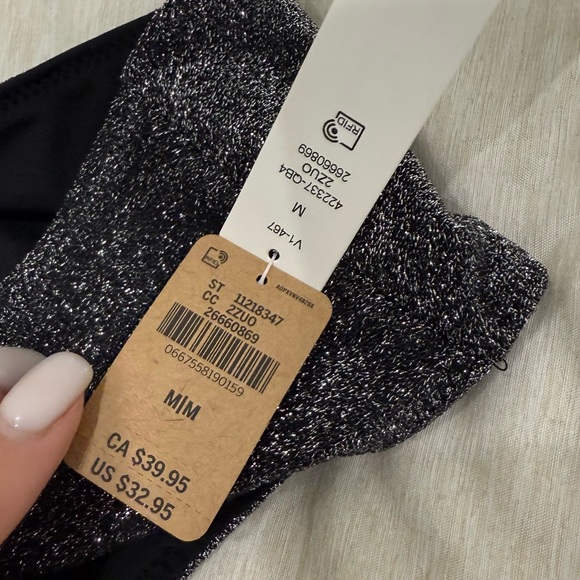 PINK Sparkly Black Bikini Bottoms - Picture 3 of 6